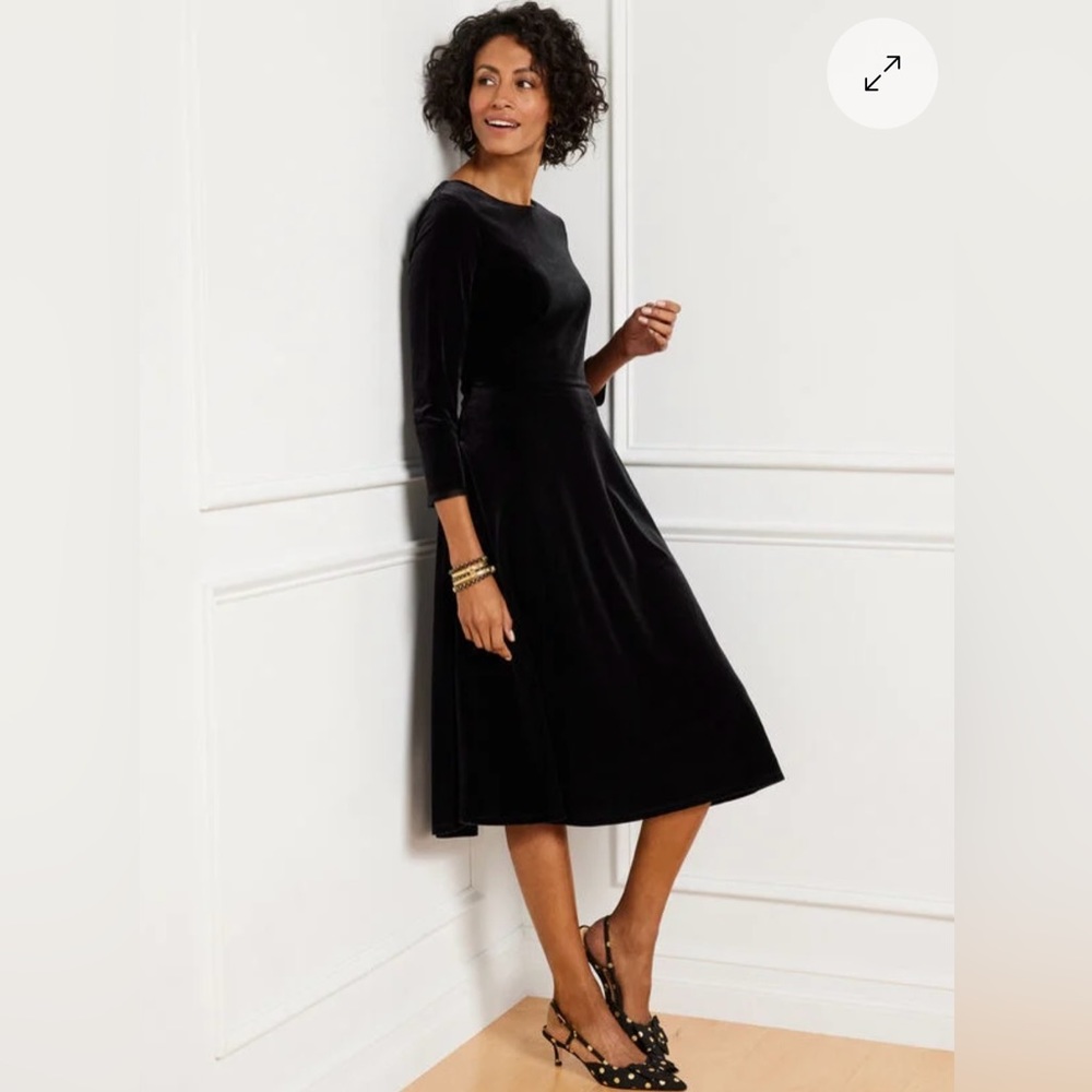 Velour Fit and Flare Dress